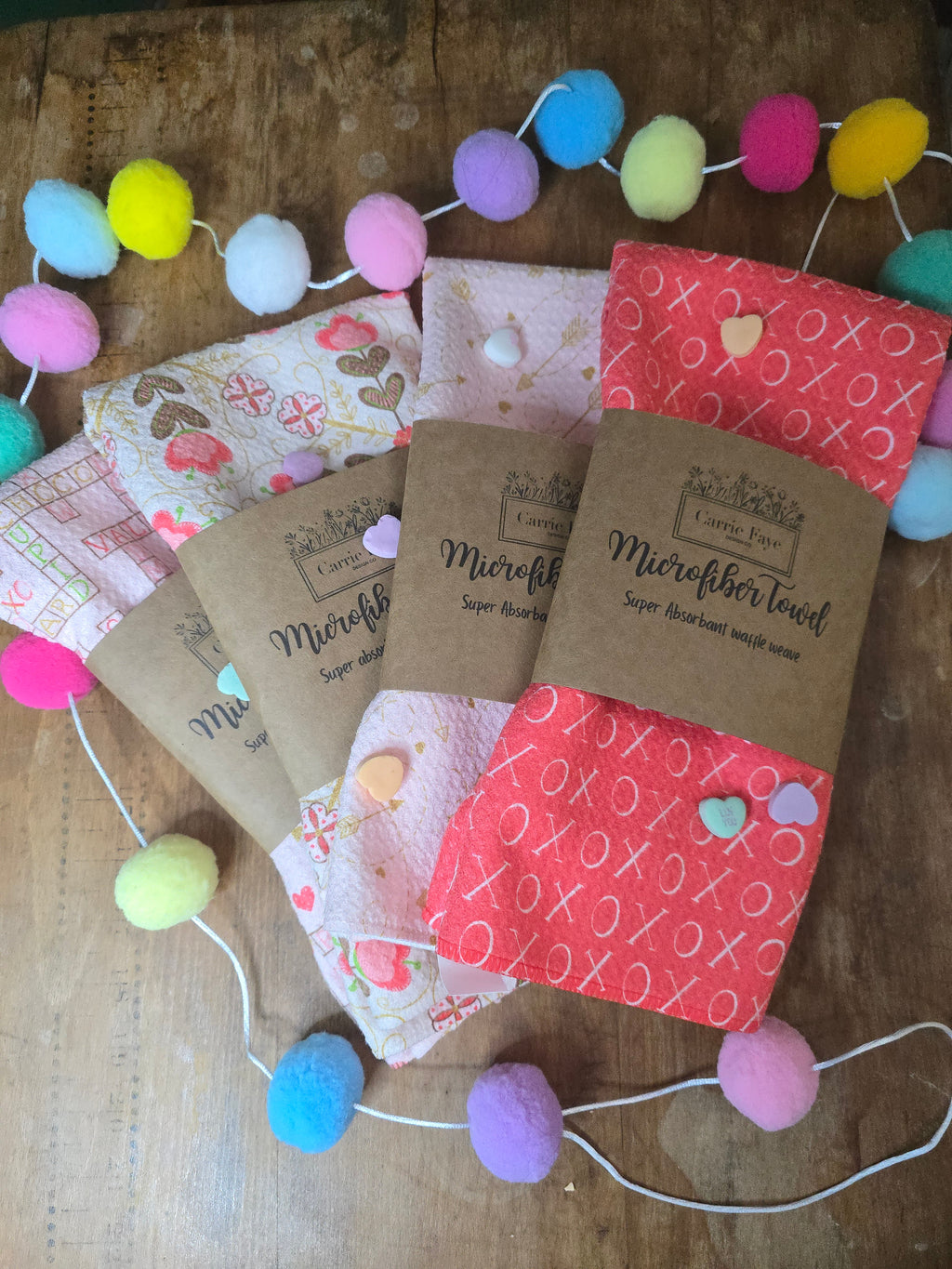 Wonder and Whimsy Valentine Waffle Towel