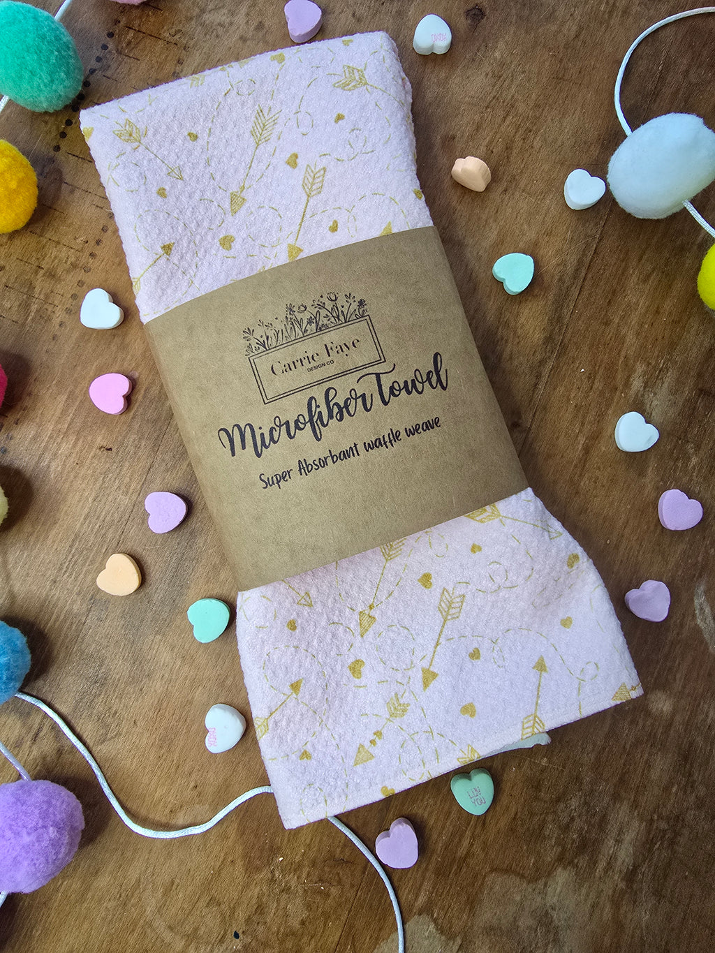 Wonder and Whimsy Valentine Waffle Towel