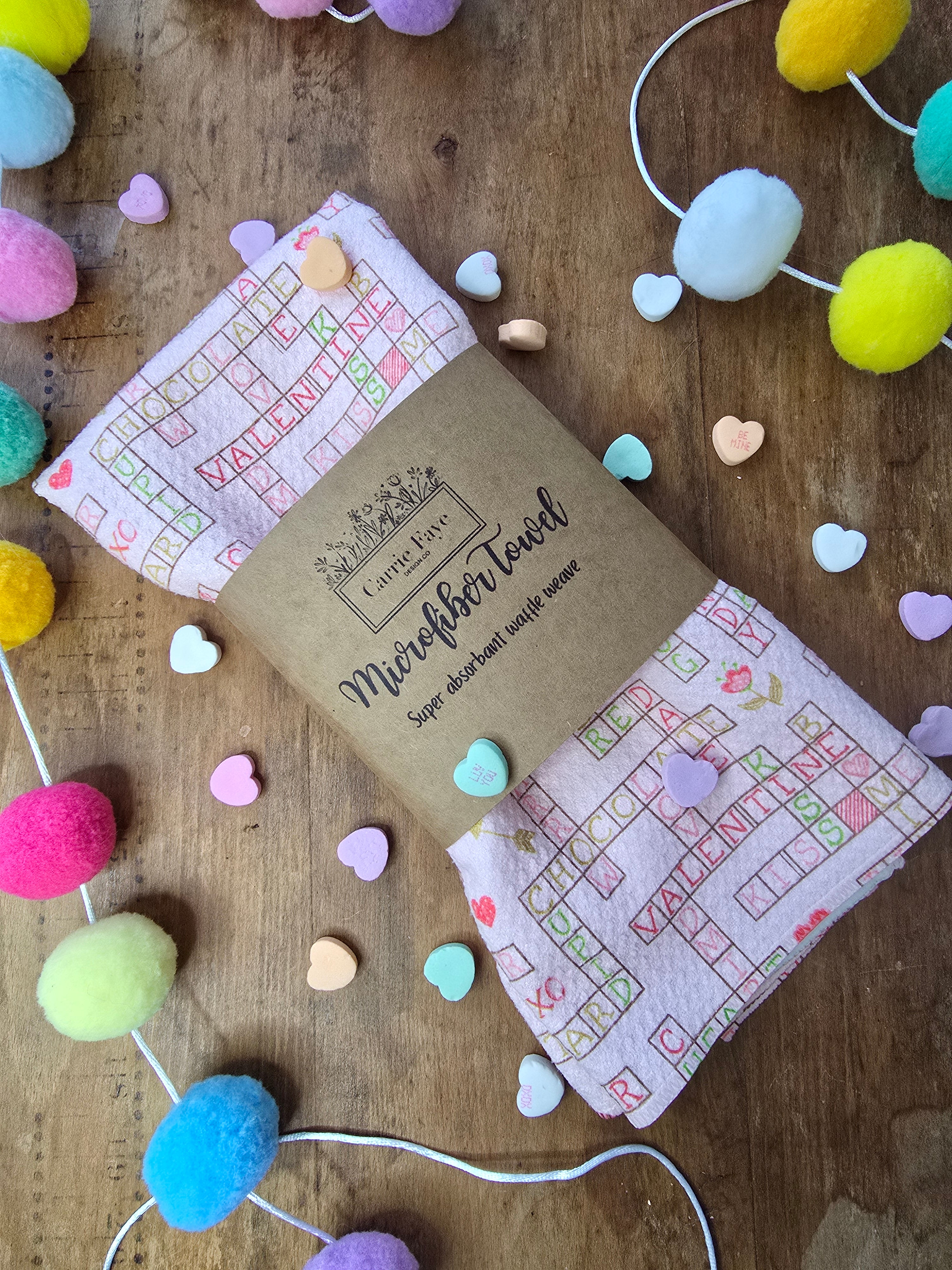 Wonder and Whimsy Valentine Waffle Towel