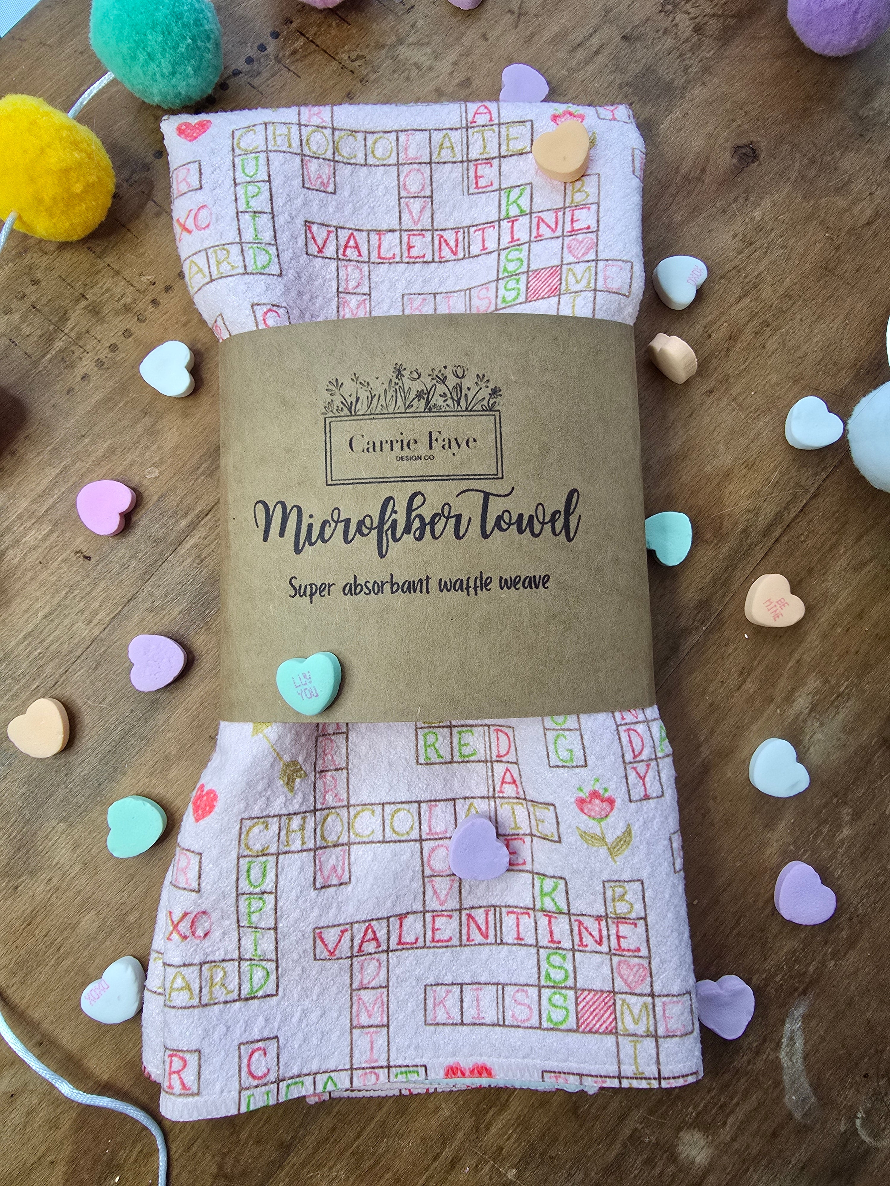Wonder and Whimsy Valentine Waffle Towel