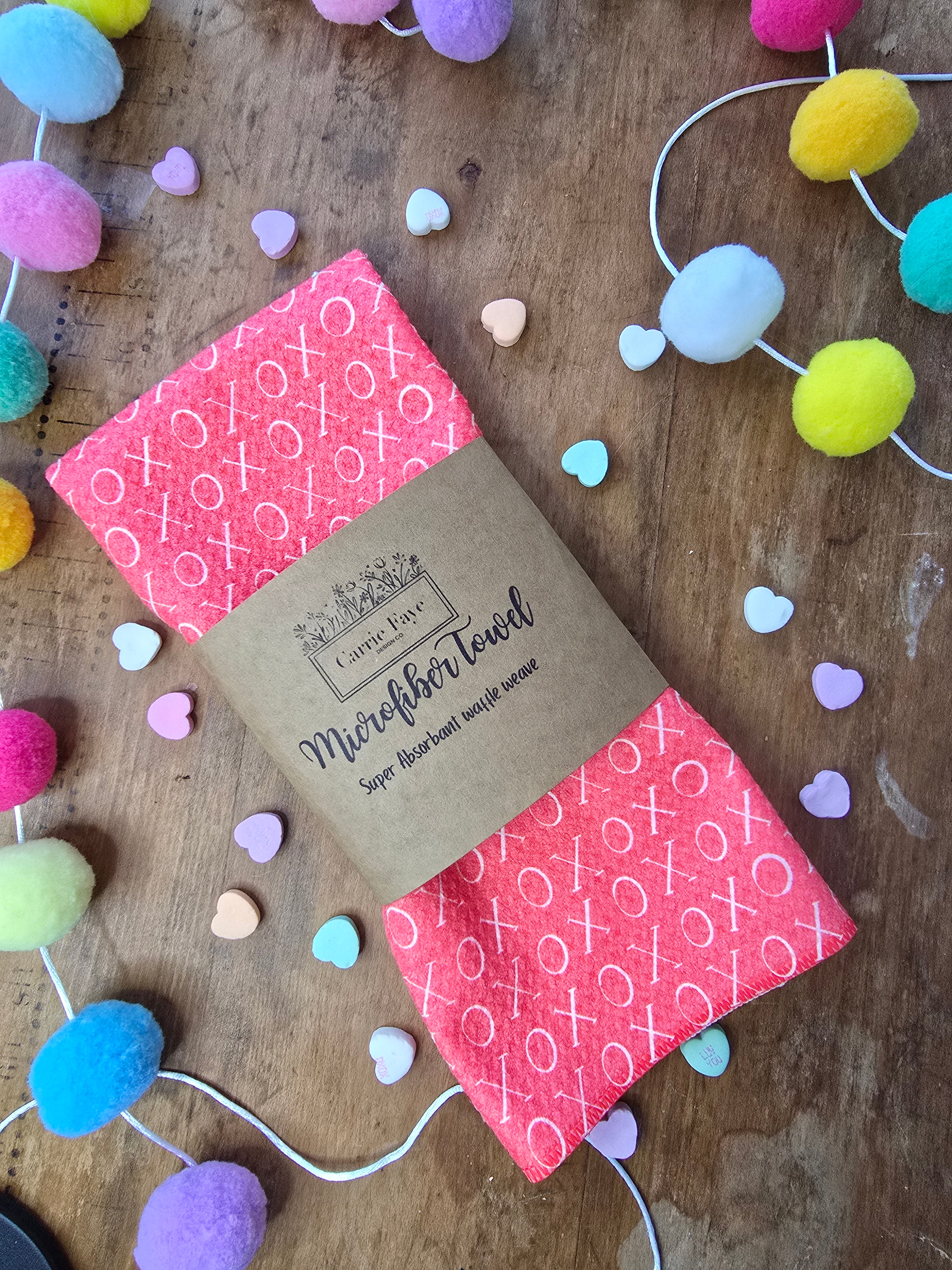 Wonder and Whimsy Valentine Waffle Towel